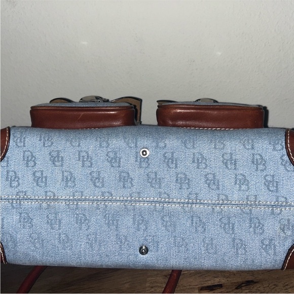 Dooney & Bourke
Denim Canvas Satchel Leather Trim  Double Pocket - Picture 7 of 11